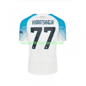Fußballtrikots Napoli Face Game Kvaratskhelia 77 2022-2023 Kurzarm Heimtrikotsatz kaufen